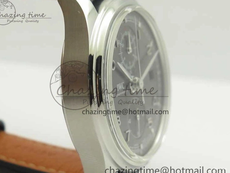 MIROTIME 0516 Portuguese Chrono SS ZF 1:1 Best Edition Gray Dial SS On Black Leather Strap A ZipUp 7215